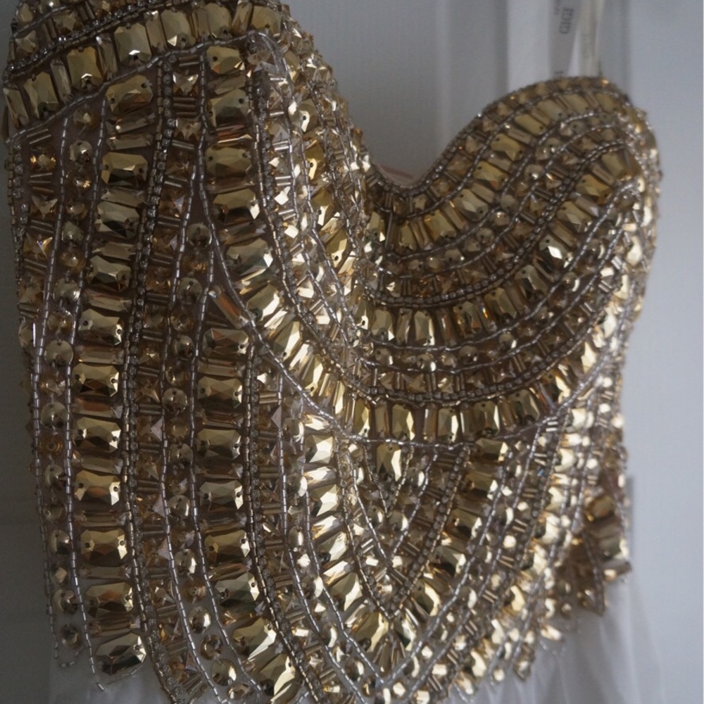 Gold/White Formal Dress (Prom,Pageant,Homecoming)